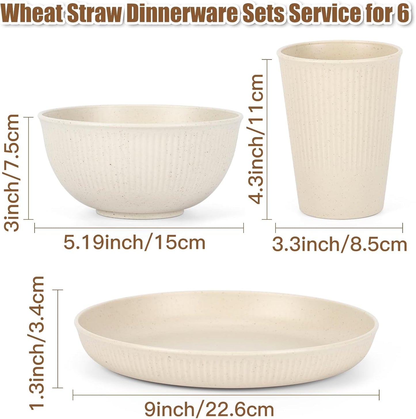 Durable 18pcs camping dinnerware set – unbreakable & reusable.