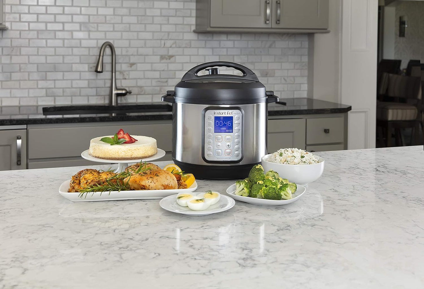 Instant Pot Duo Plus 9-in-1, 6qt, stainless steel, app recipes.